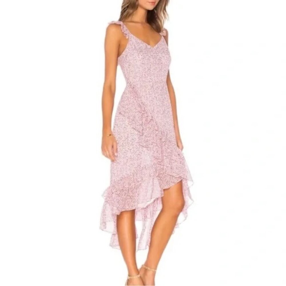 LoveShackFancy Floral Pink Midi Dress